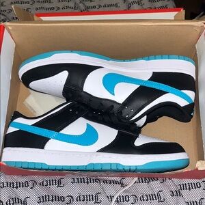 Nike Athletic Shoes Black and blue dunk low retro size 10M